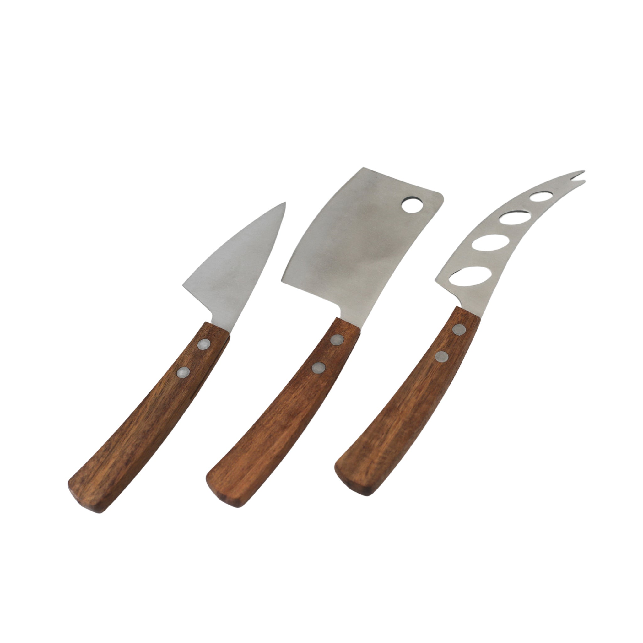 3-Piece Cheese Knife Set with Acacia Wood Handles