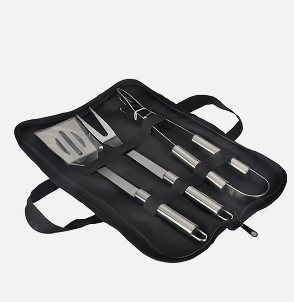 3 Piece Stainless Steel BBQ Grill Utensils Set