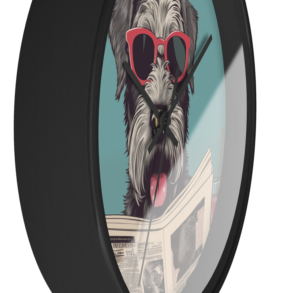 Schnauzer Reading Newspaper Wall clock