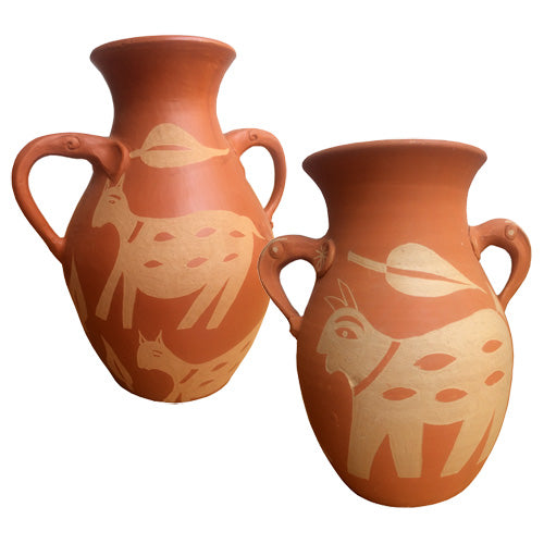 Terracotta Mithila Vase with Handles