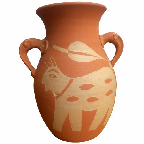 Terracotta Mithila Vase with Handles