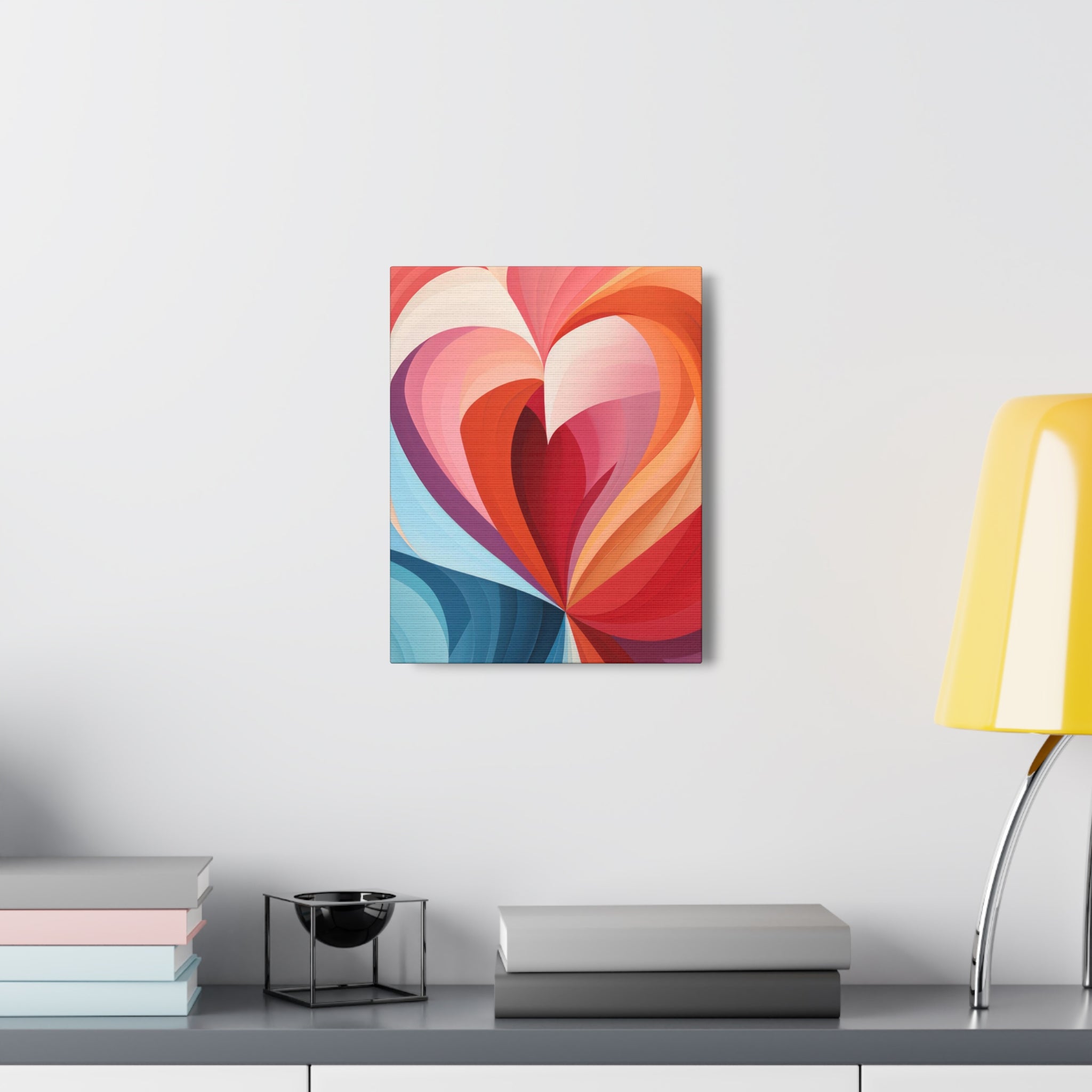 Wall Art Decor - Canvas Print Artwork - Multicolor Heart Illustration