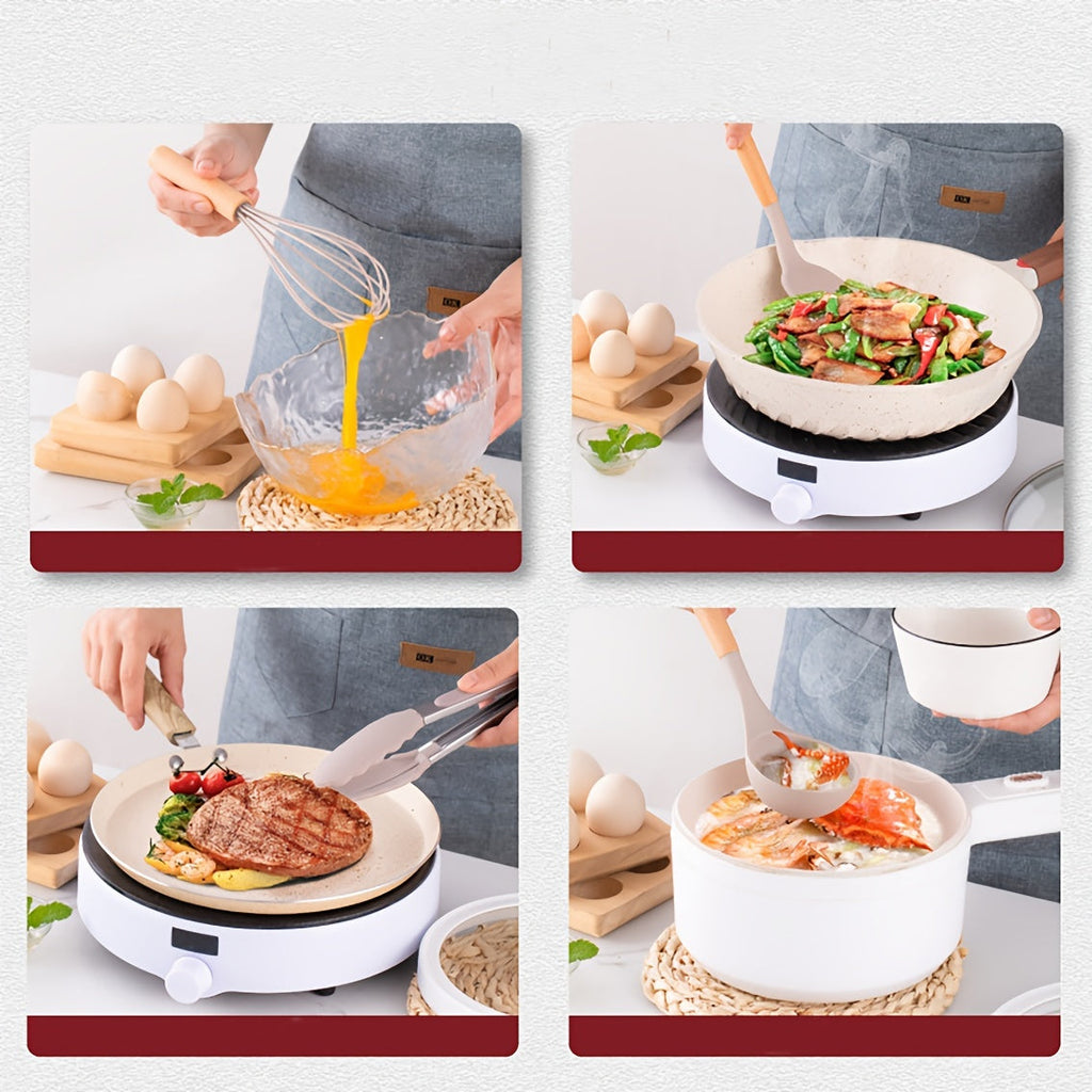 12 Piece Grey Silicone Kitchen Utensil Set with Holder