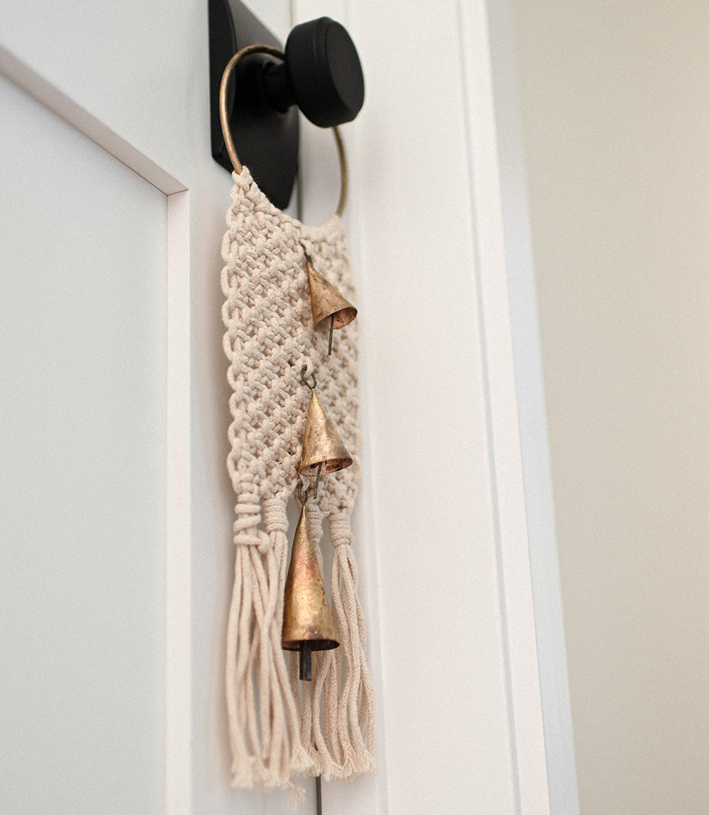 Macrame Cone Bells Door Hanger