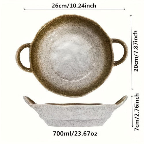 Elegant Ceramic Double Ear Plate Set