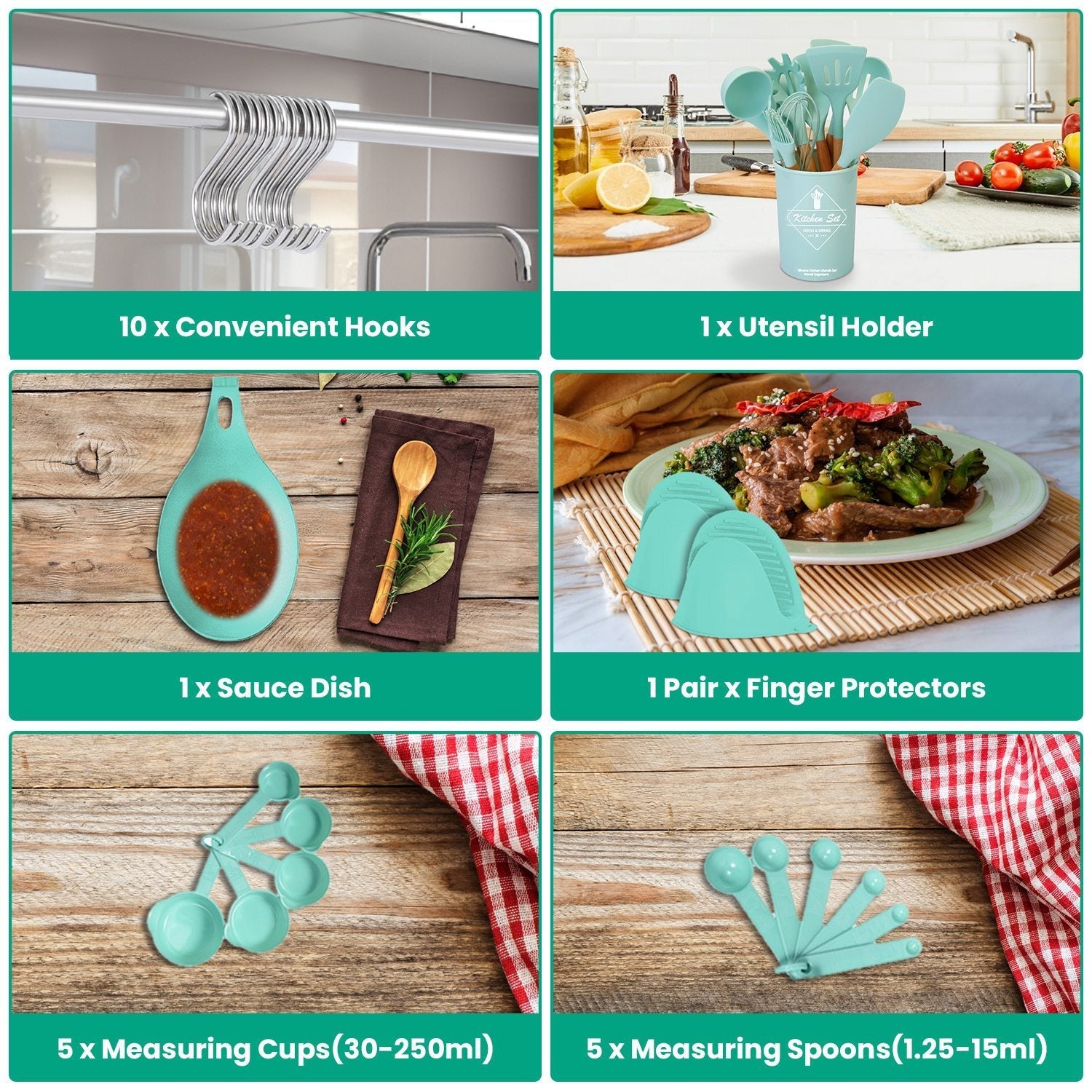 35 Piece Kitchen Cooking Utensil Set - 4 Colors