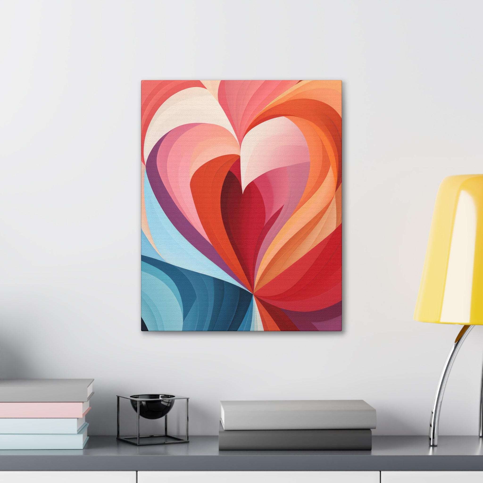 Wall Art Decor - Canvas Print Artwork - Multicolor Heart Illustration