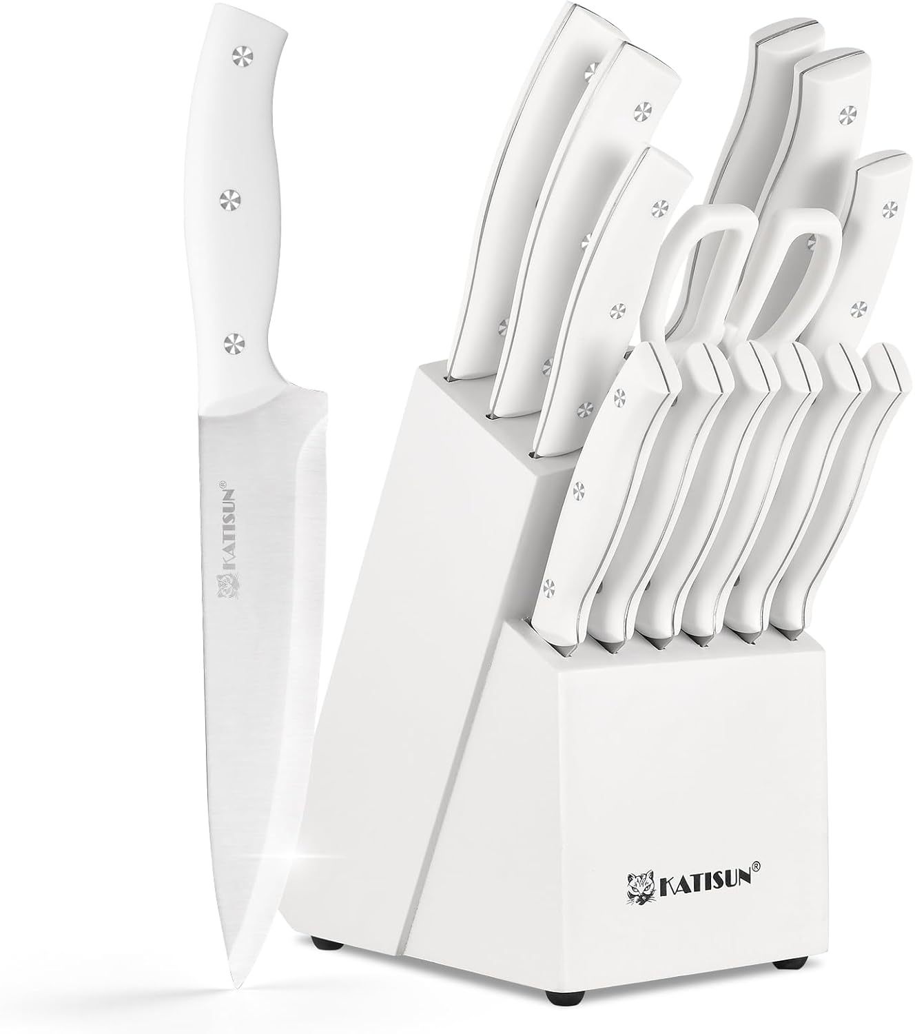 High Carbon Stainless Steel White Kitchen Knife Set