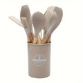 12 Piece Grey Silicone Kitchen Utensil Set with Holder