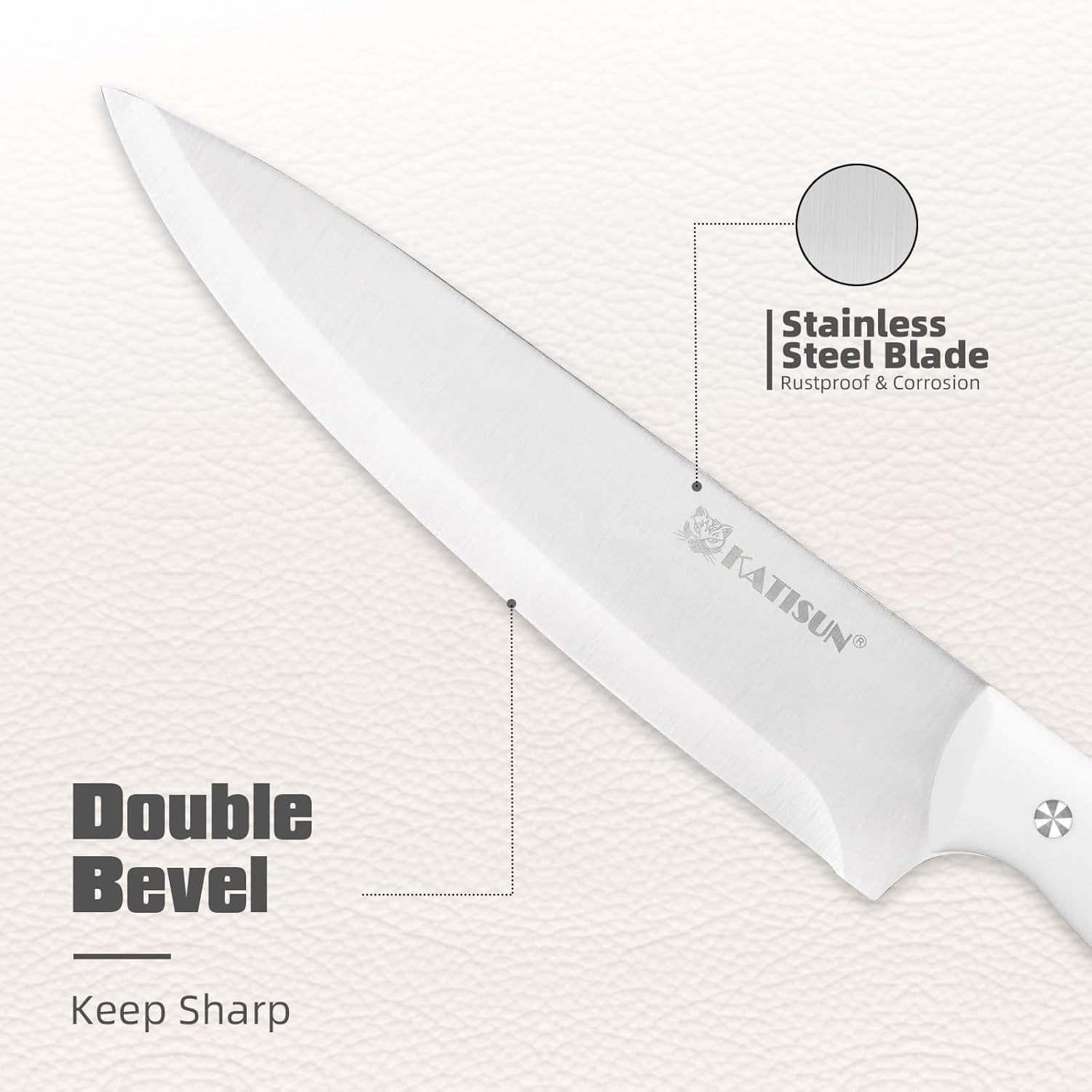High Carbon Stainless Steel White Kitchen Knife Set
