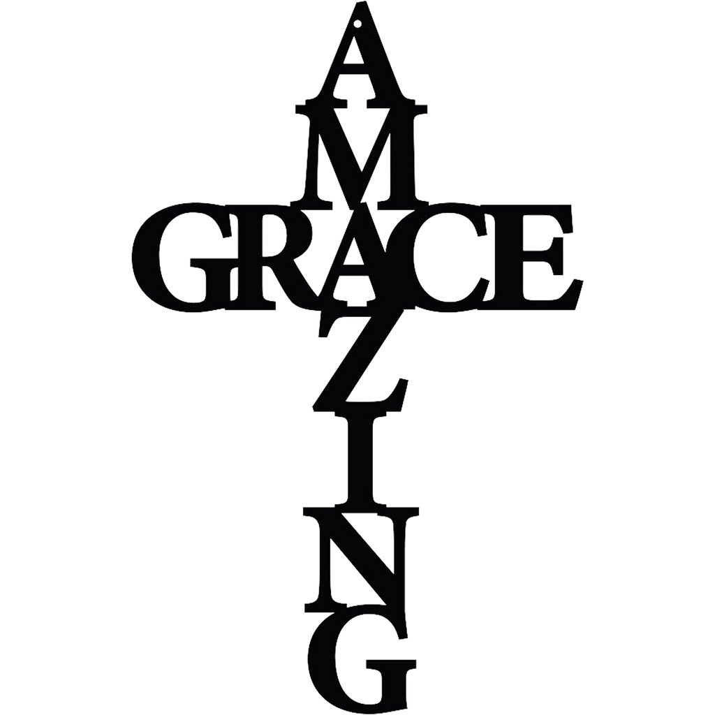 Amazing Grace Cross - Metal Wall Art