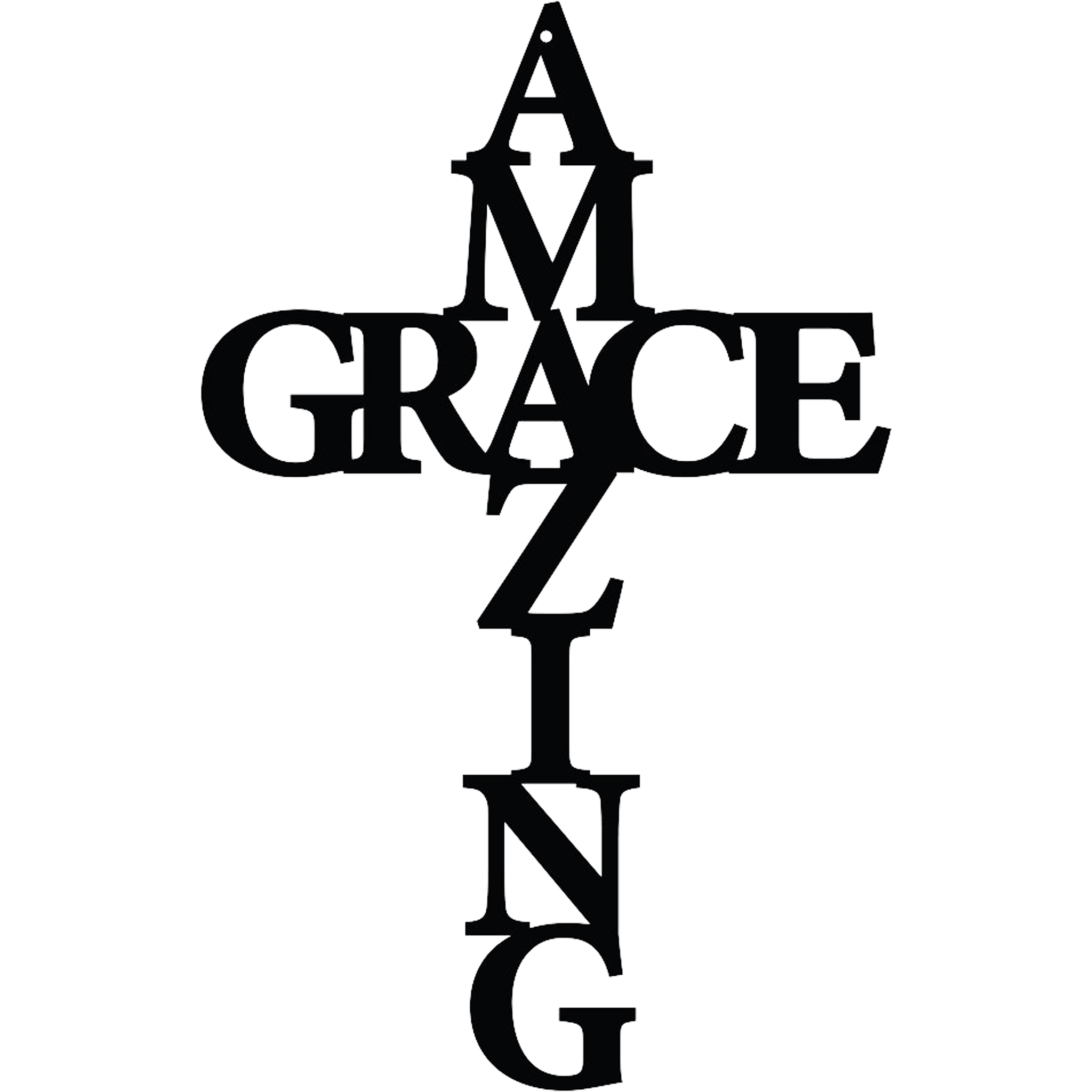 Amazing Grace Cross - Metal Wall Art