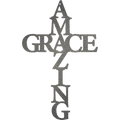 Amazing Grace Cross - Metal Wall Art