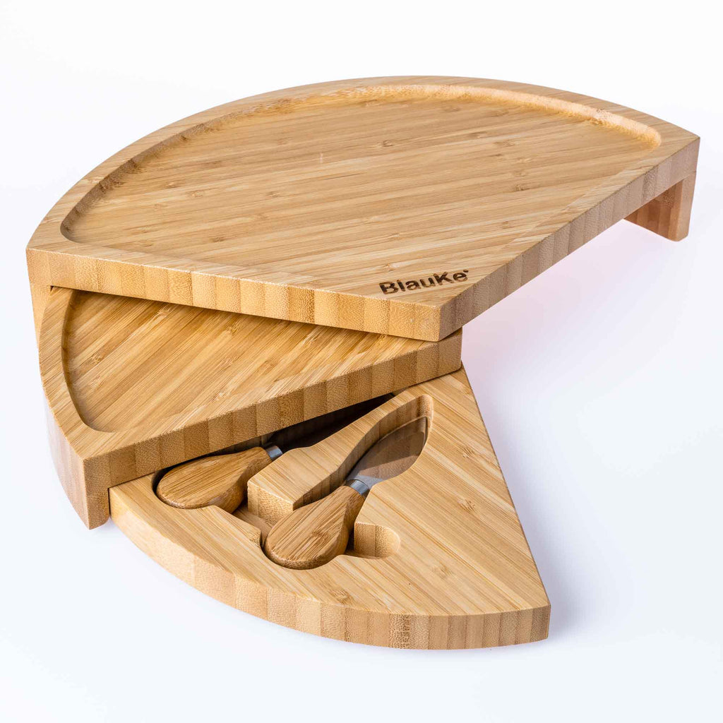 14 Inch Swiveling Bamboo Charcuterie Set