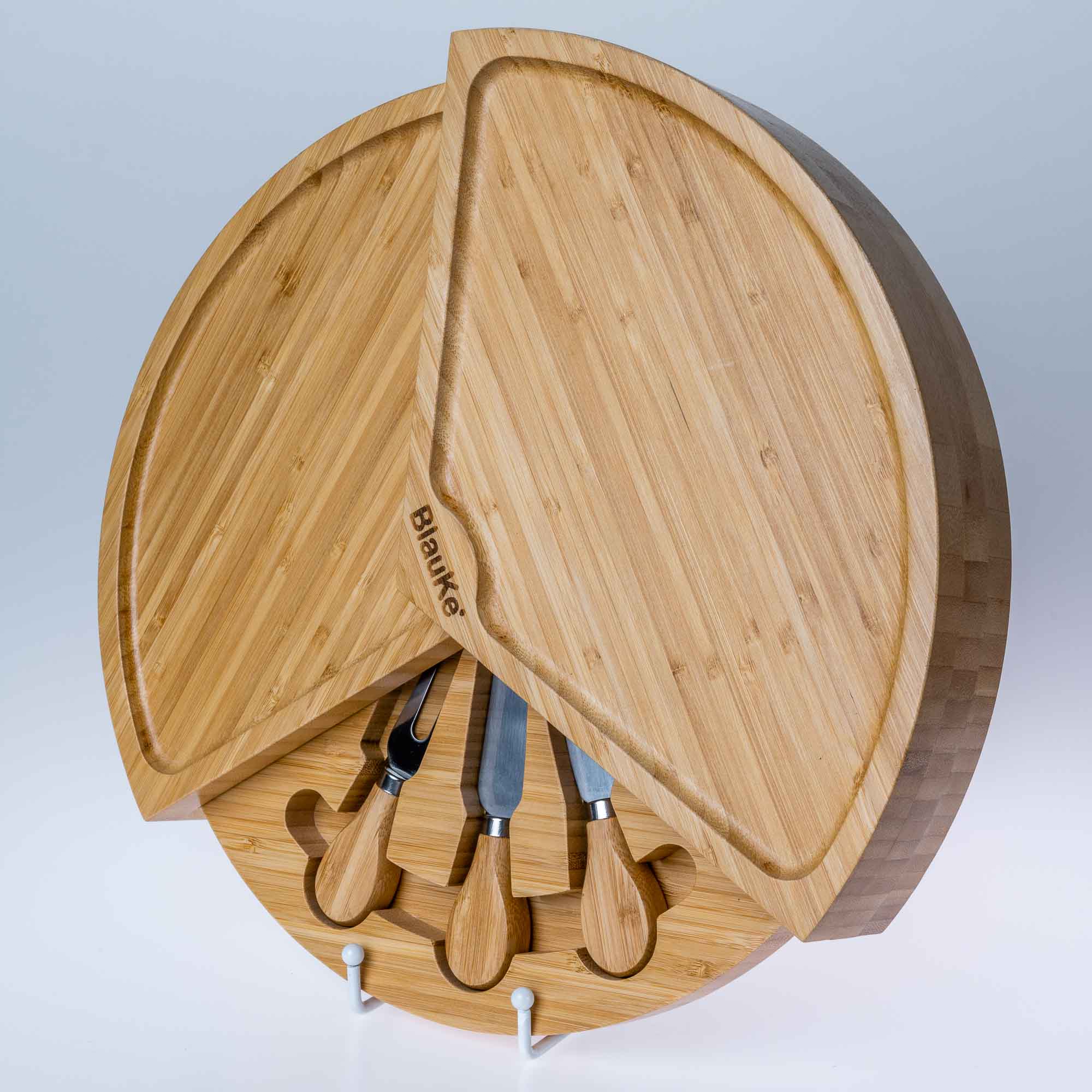 14 Inch Swiveling Bamboo Charcuterie Set