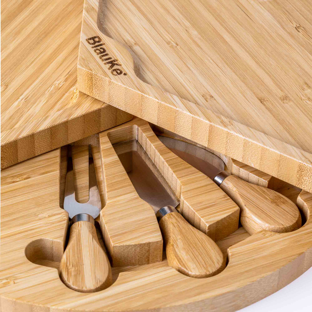 14 Inch Swiveling Bamboo Charcuterie Set