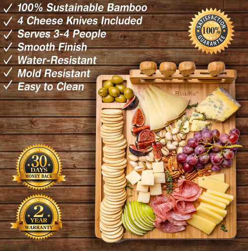 14x11 Inch Bamboo Charcuterie Set