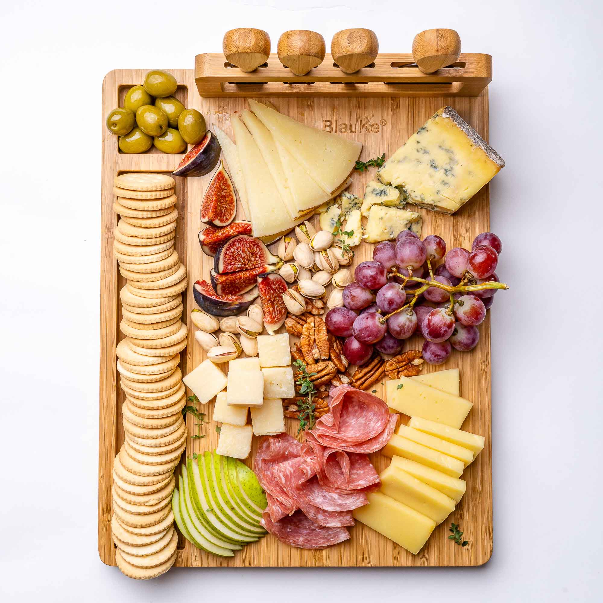 14x11 Inch Bamboo Charcuterie Set