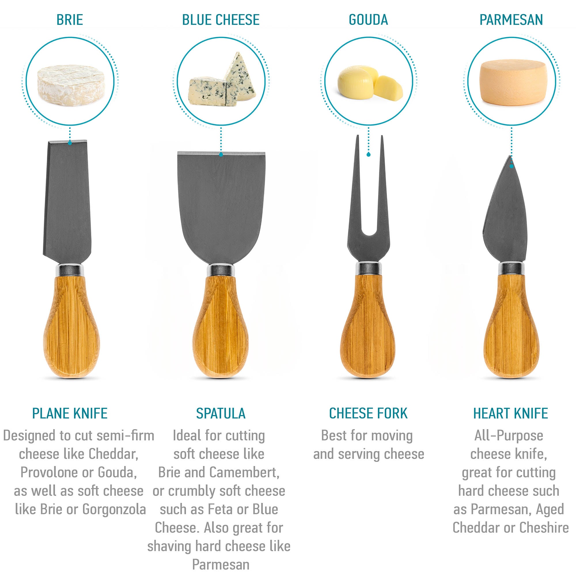 12 Inch Round Bamboo Charcuterie Set and Removable Slate