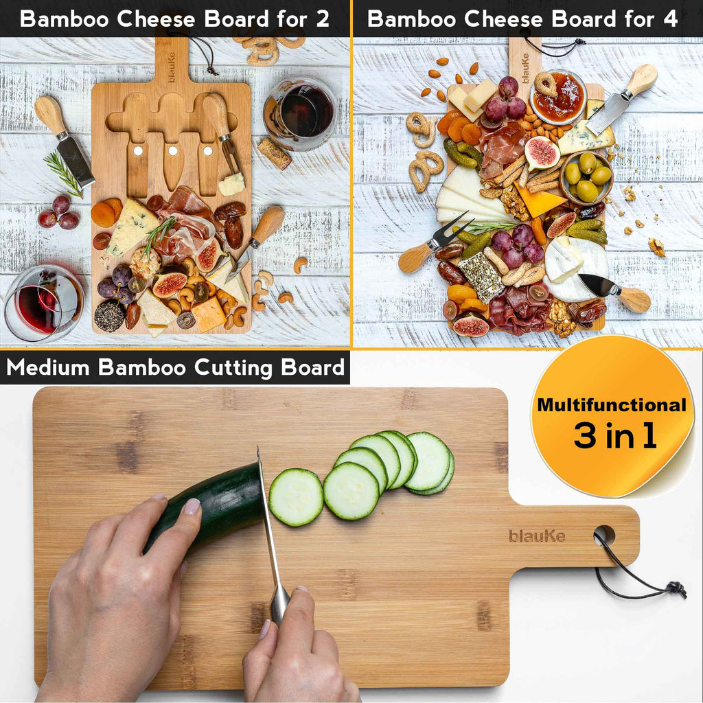 12x8 Inch Bamboo Charcuterie Set