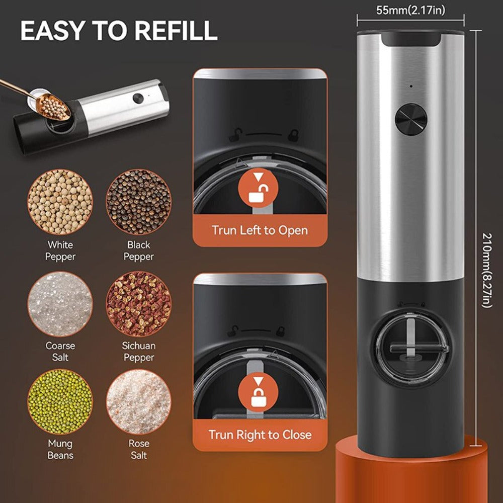 Electric Salt & Pepper Grinder Set