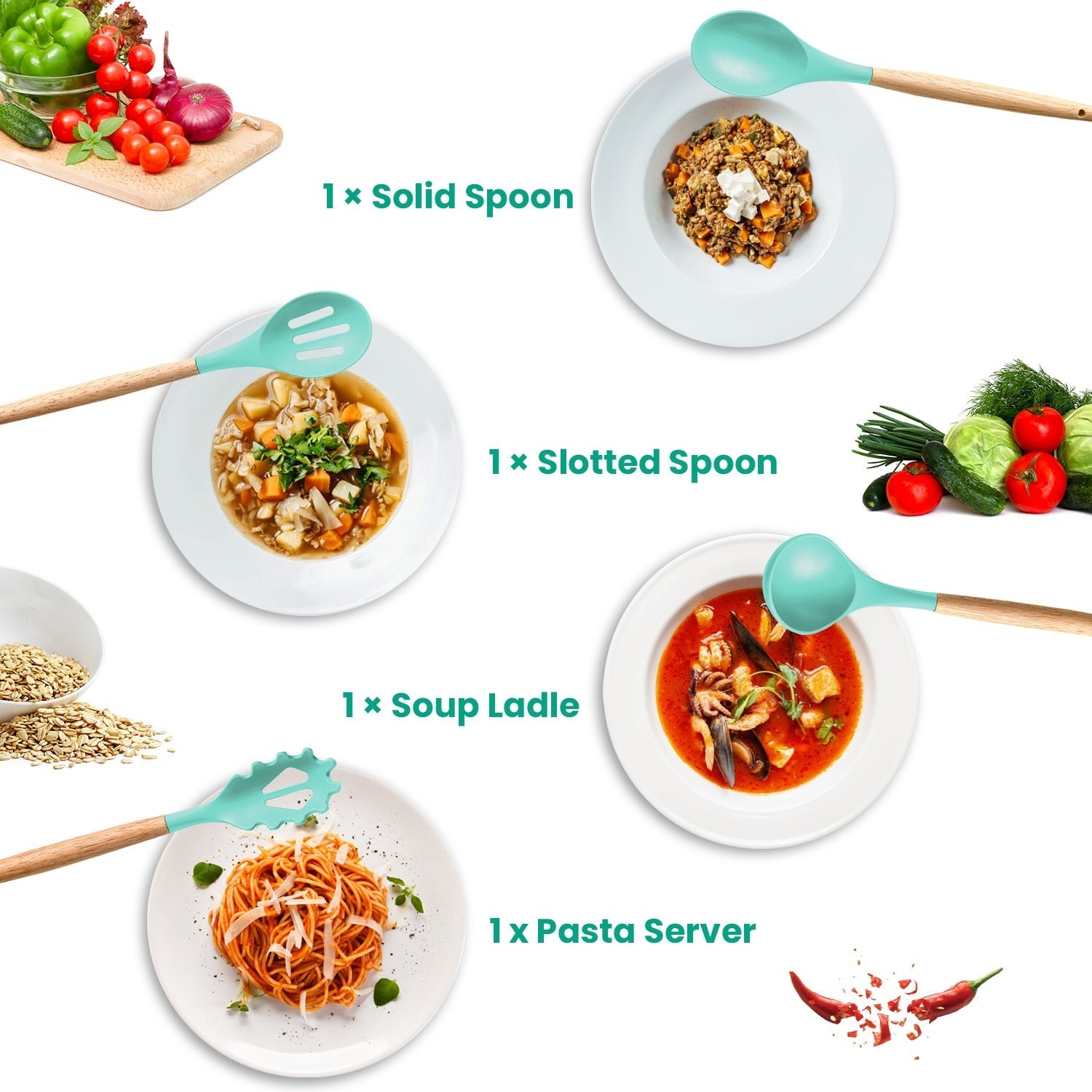 35 Piece Kitchen Cooking Utensil Set - 4 Colors