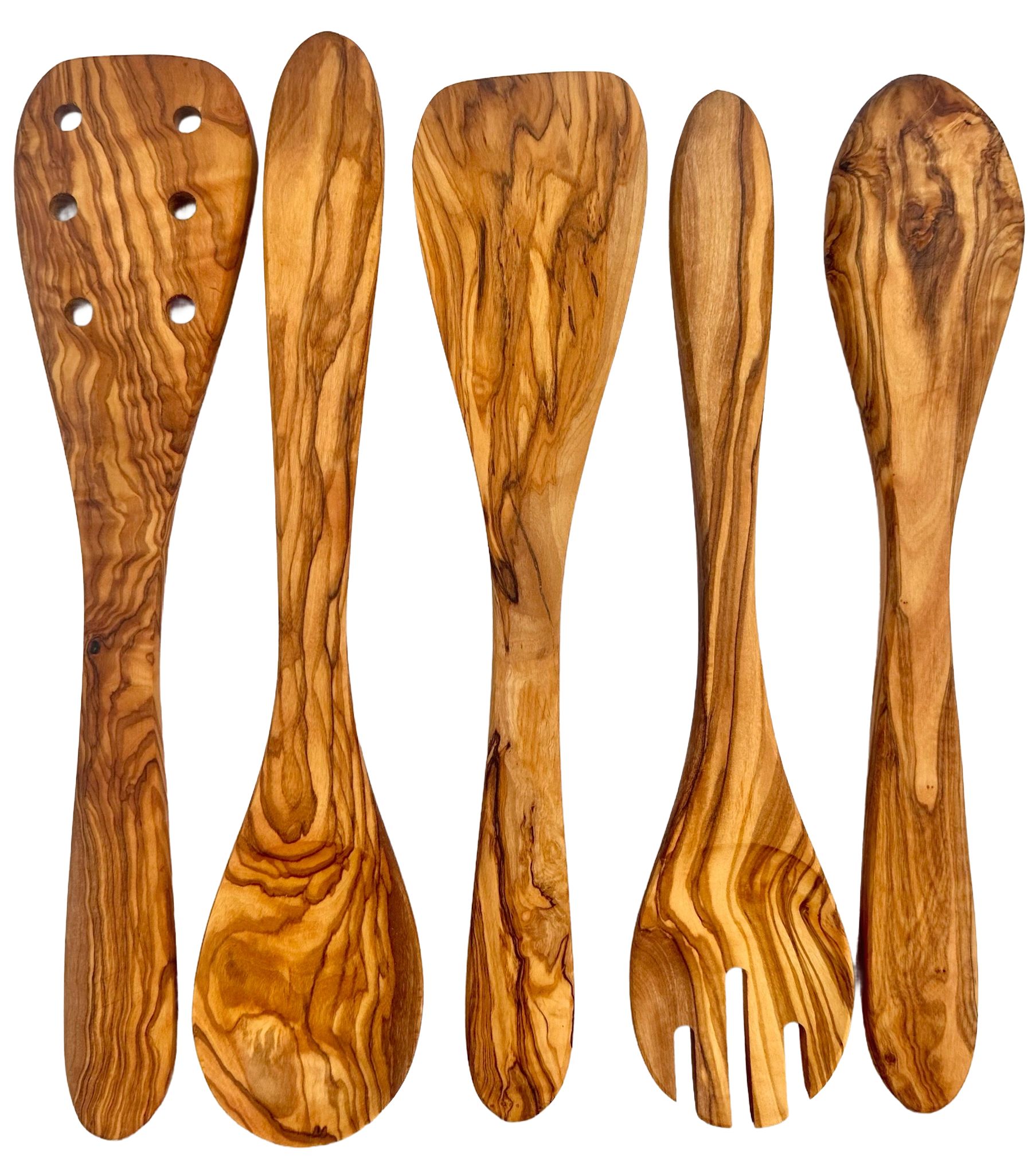 Olive Wood Kitchen Server Set - 5 piece