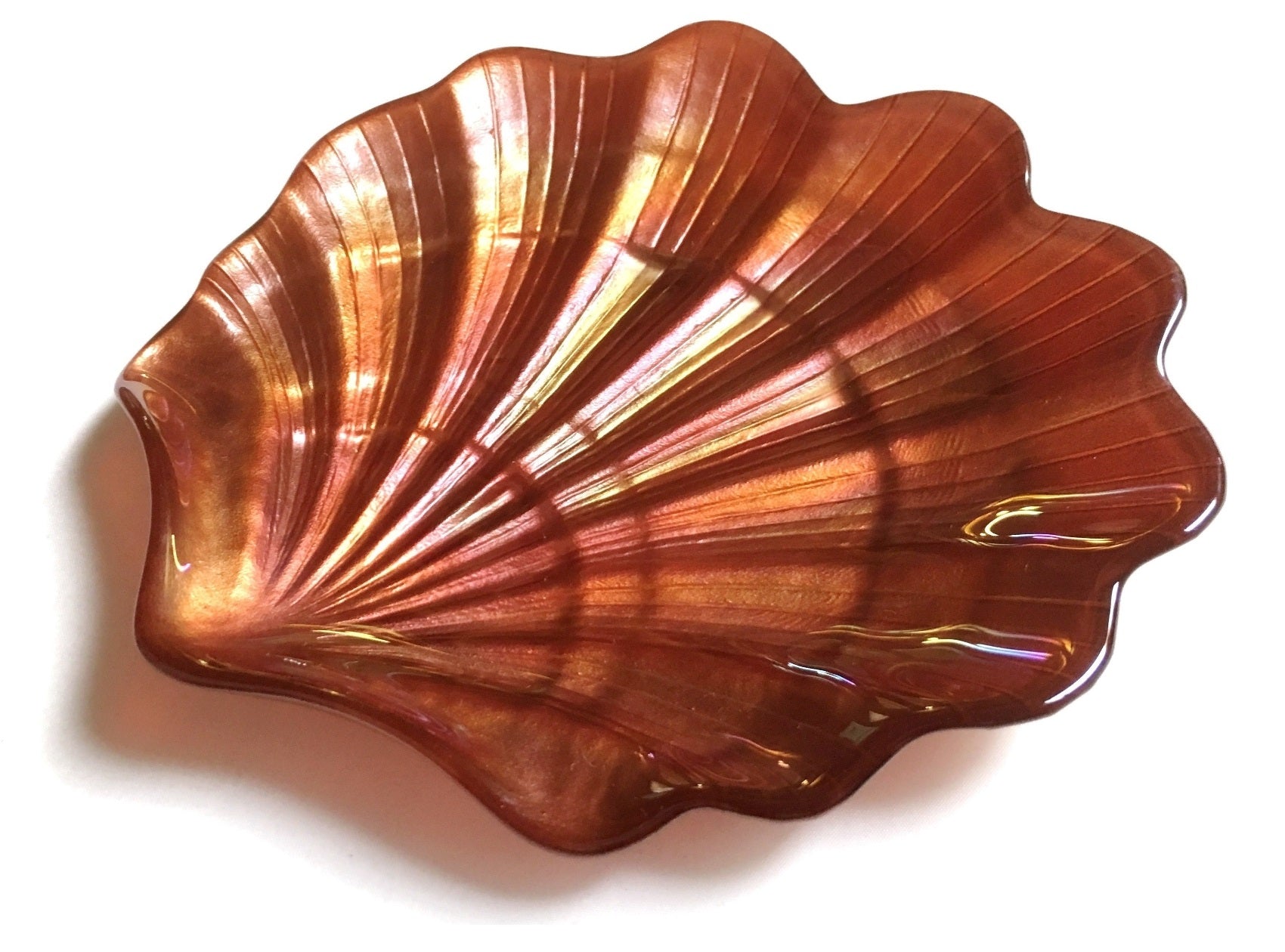 Scallop Shell Copper 8" Side Plates - set of 4