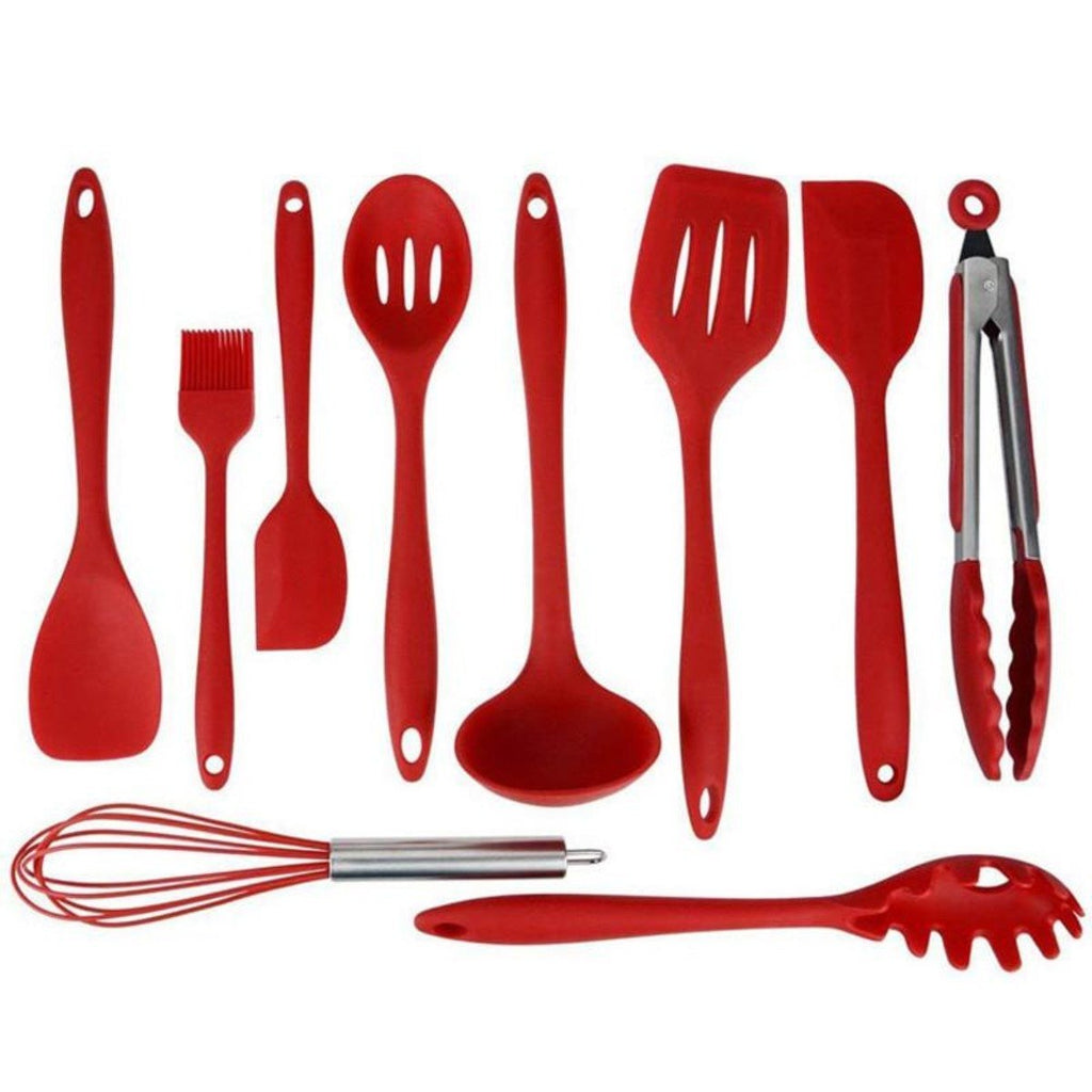 Non Stick Silicone Cooking Utensils Premium Heat Resistant 10 Piece Set
