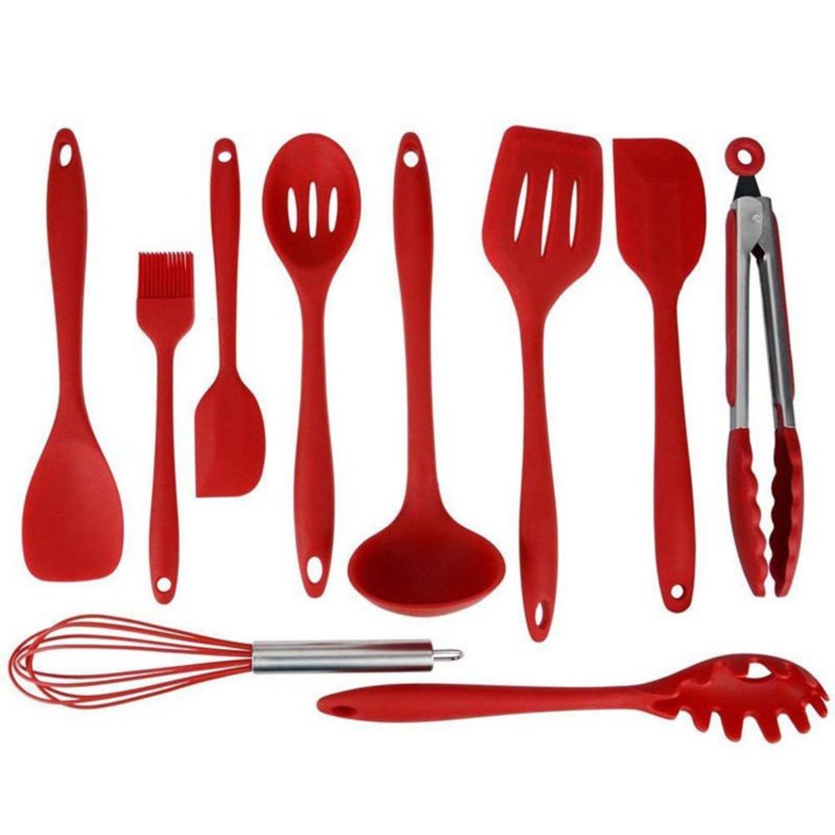 Non Stick Silicone Cooking Utensils Premium Heat Resistant 10 Piece Set